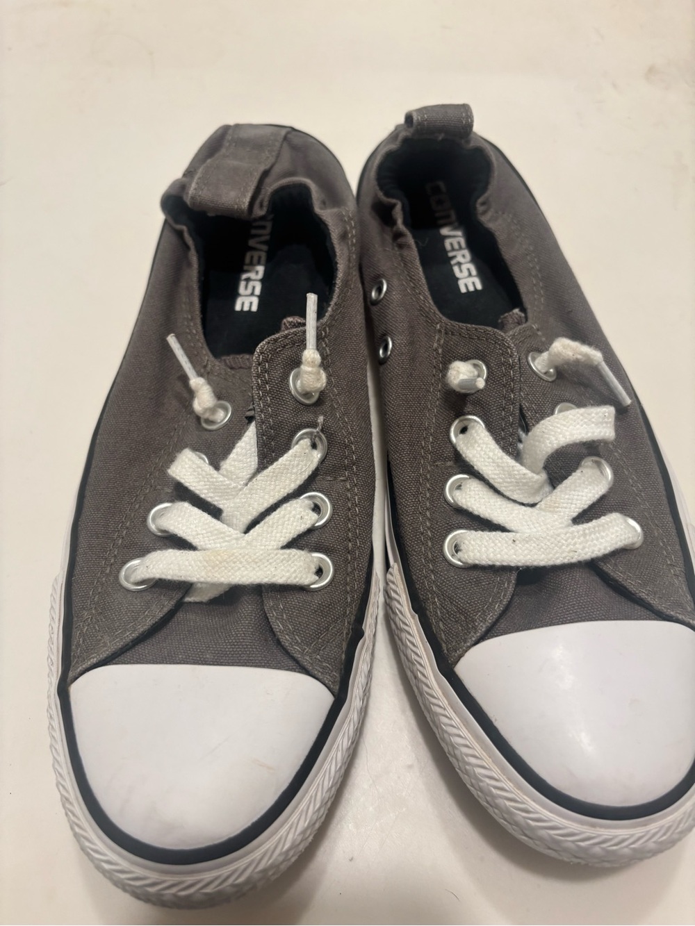 Converse Black Low Top Canvas Sneakers with White Accents